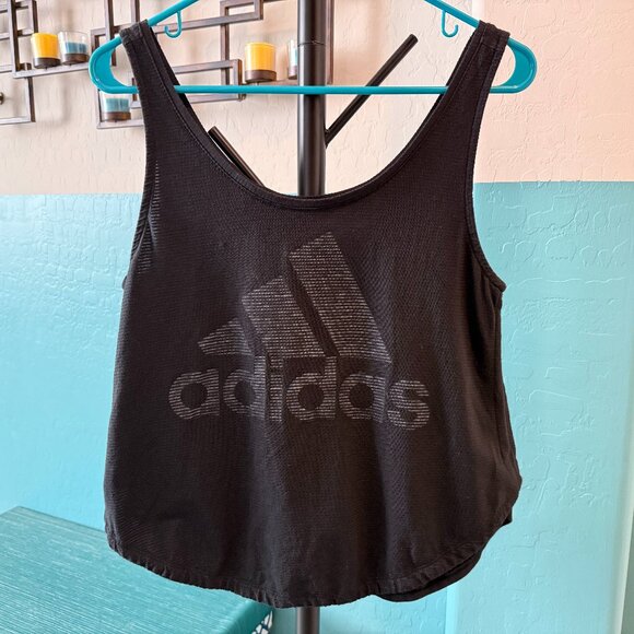 Adidas women's ribbed logo tank top, size M - Picture 1 of 4